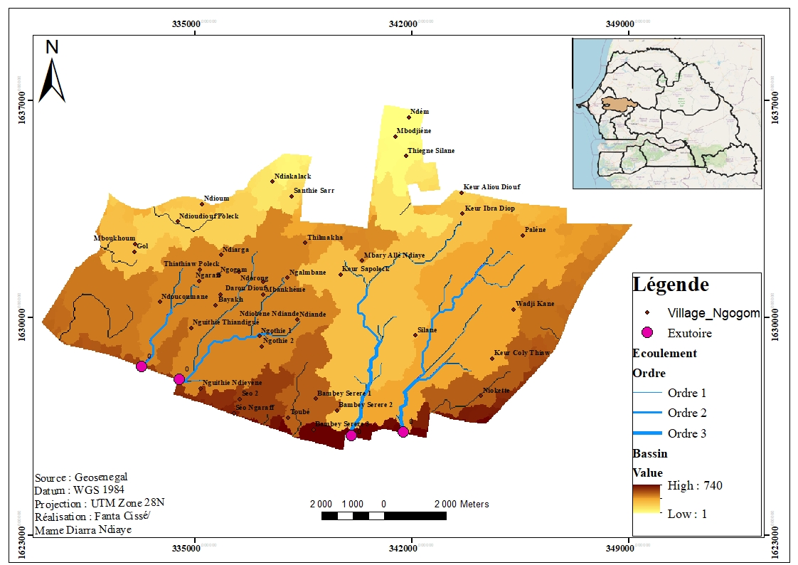 Carte hydrographique de Ngogom