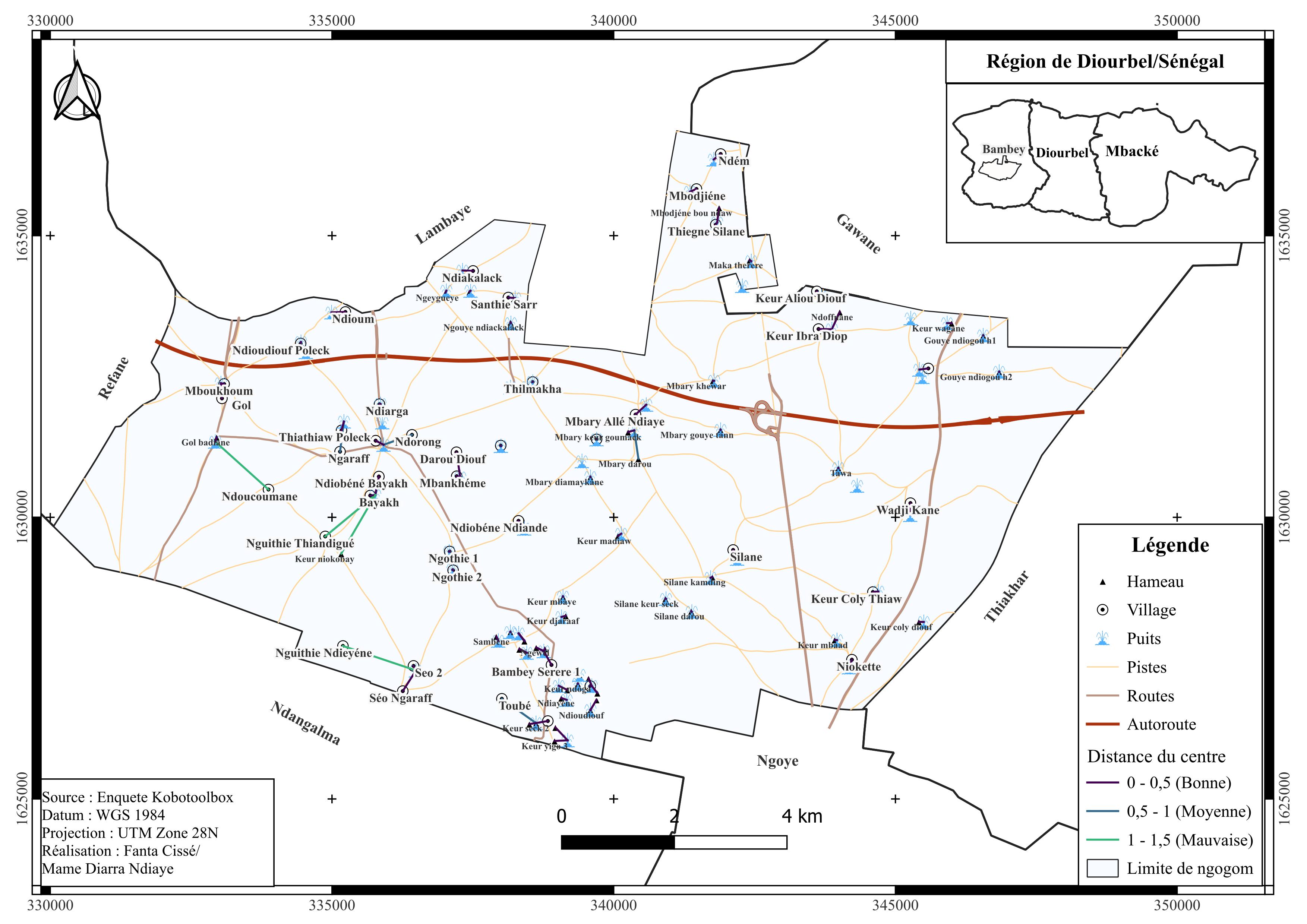 Carte des puits de Ngogom