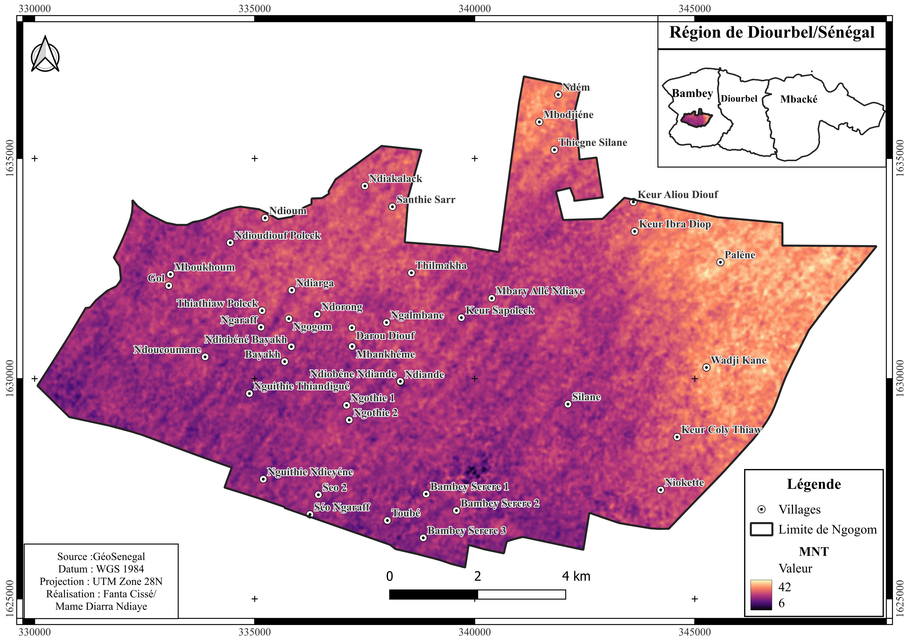 Modèle numérique de terrain de Ngogom
